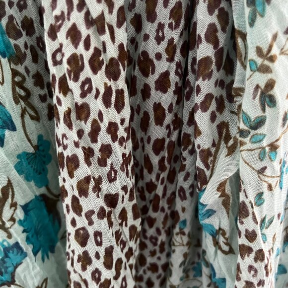 Womens Floral & Animal Print Scarf - Picture 2 of 5